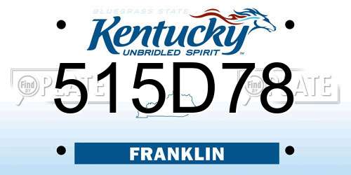 515D78 Kentucky License Plate
