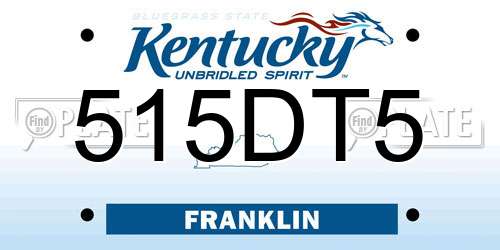 515DT5 Kentucky License Plate