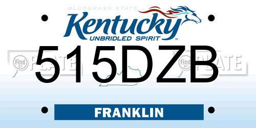 515DZB Kentucky License Plate