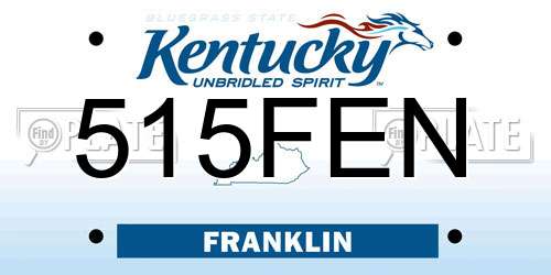 515FEN Kentucky License Plate