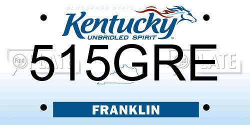 515GRE Kentucky License Plate