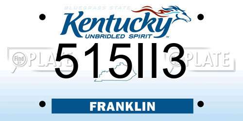515II3 Kentucky License Plate