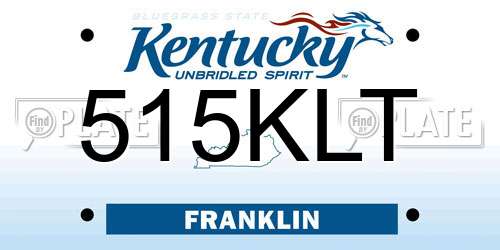 515KLT Kentucky License Plate