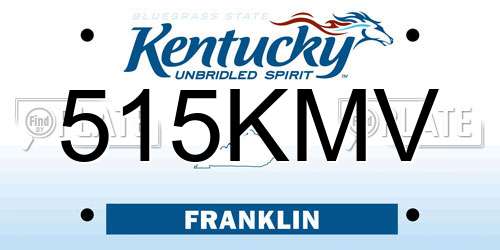 515KMV Kentucky License Plate
