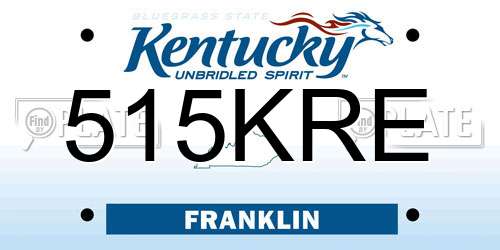 515KRE Kentucky License Plate