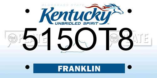 515OT8 Kentucky License Plate