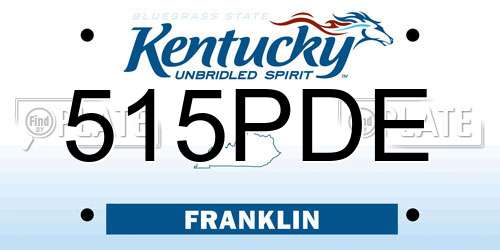 515PDE Kentucky License Plate