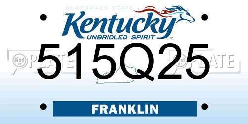 515Q25 Kentucky License Plate