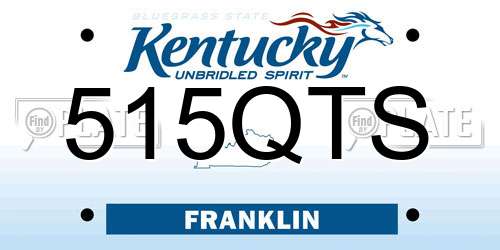 515QTS Kentucky License Plate