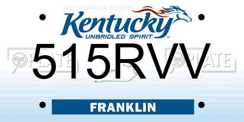515RVV Kentucky License Plate