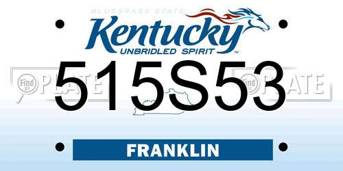 515S53 Kentucky License Plate