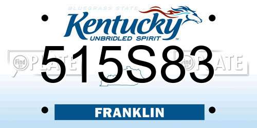 515S83 Kentucky License Plate