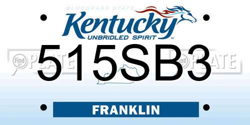 515SB3 Kentucky License Plate