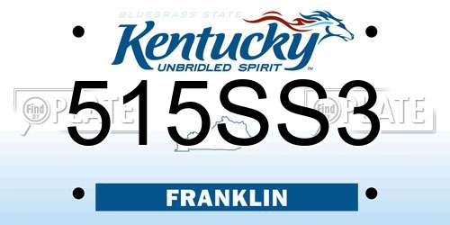 515SS3 Kentucky License Plate