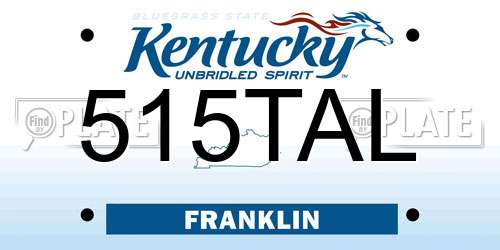 515TAL Kentucky License Plate