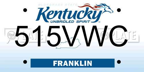 515VWC Kentucky License Plate