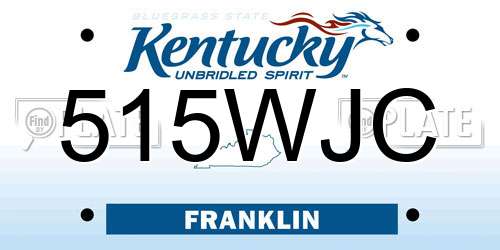515WJC Kentucky License Plate