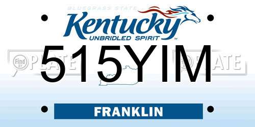515YIM Kentucky License Plate