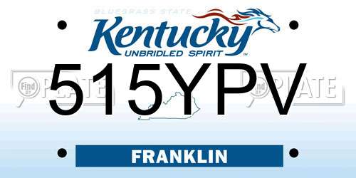 515YPV Kentucky License Plate