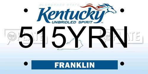 515YRN Kentucky License Plate