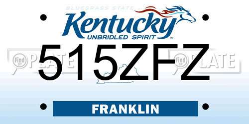 515ZFZ Kentucky License Plate