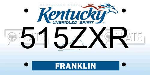 515ZXR Kentucky License Plate