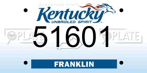 51601 Kentucky License Plate