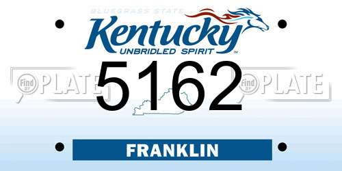5162 Kentucky License Plate