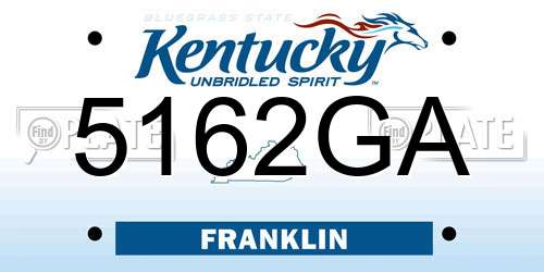 5162GA Kentucky License Plate
