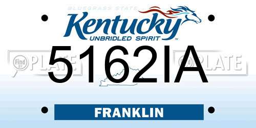 5162IA Kentucky License Plate