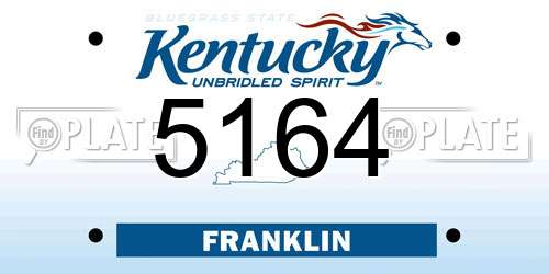 5164 Kentucky License Plate