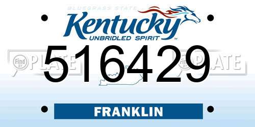 516429 Kentucky License Plate