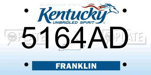 5164AD Kentucky License Plate