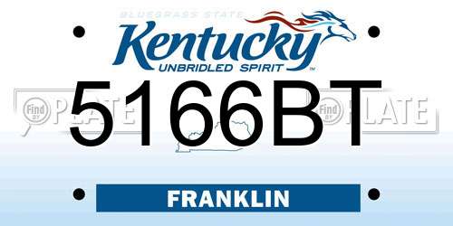 5166BT Kentucky License Plate