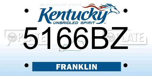 5166BZ Kentucky License Plate