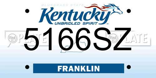5166SZ Kentucky License Plate