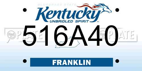 516A40 Kentucky License Plate