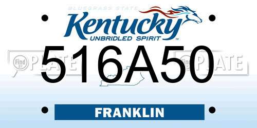 516A50 Kentucky License Plate