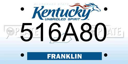 516A80 Kentucky License Plate