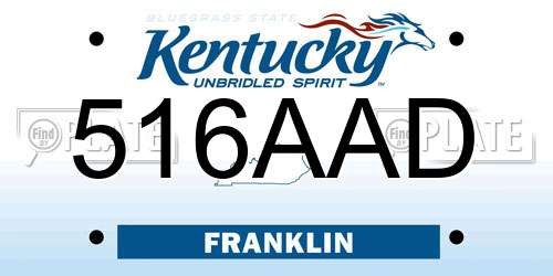 516AAD Kentucky License Plate