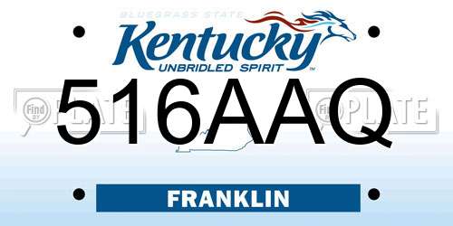 516AAQ Kentucky License Plate