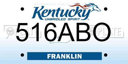 516ABO Kentucky License Plate