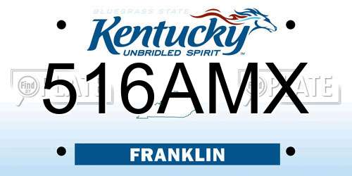 516AMX Kentucky License Plate
