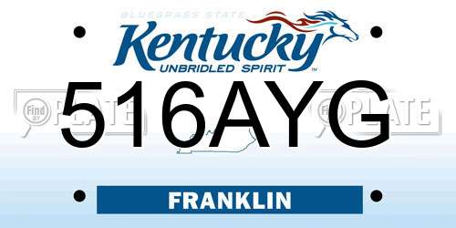 516AYG Kentucky License Plate