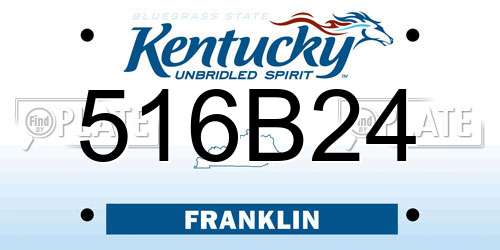 516B24 Kentucky License Plate