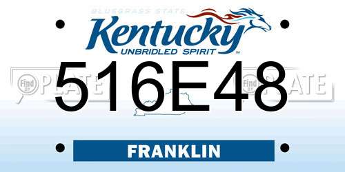 516E48 Kentucky License Plate