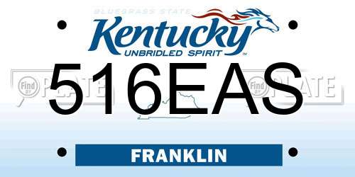 516EAS Kentucky License Plate