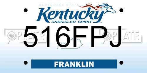 516FPJ Kentucky License Plate