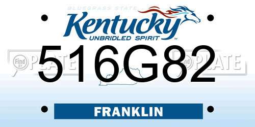 516G82 Kentucky License Plate