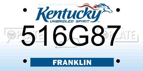 516G87 Kentucky License Plate